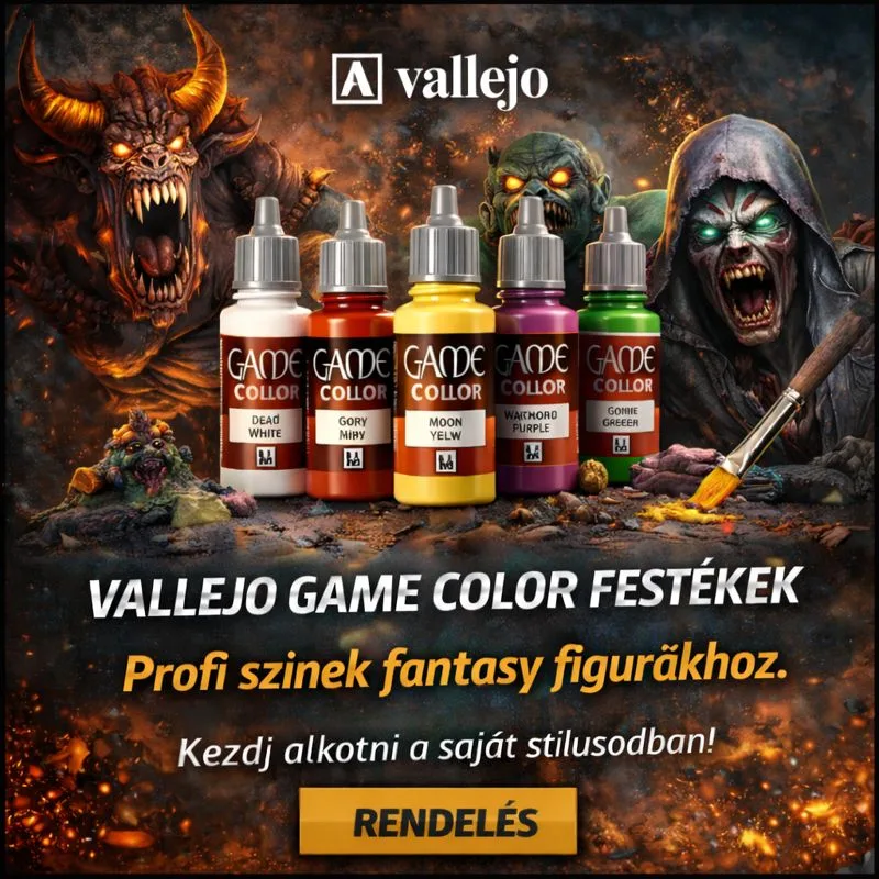 Vallejo Game Color festékek – profi színek fantasy figurák festéséhez a HobbyStore.hu kínálatában