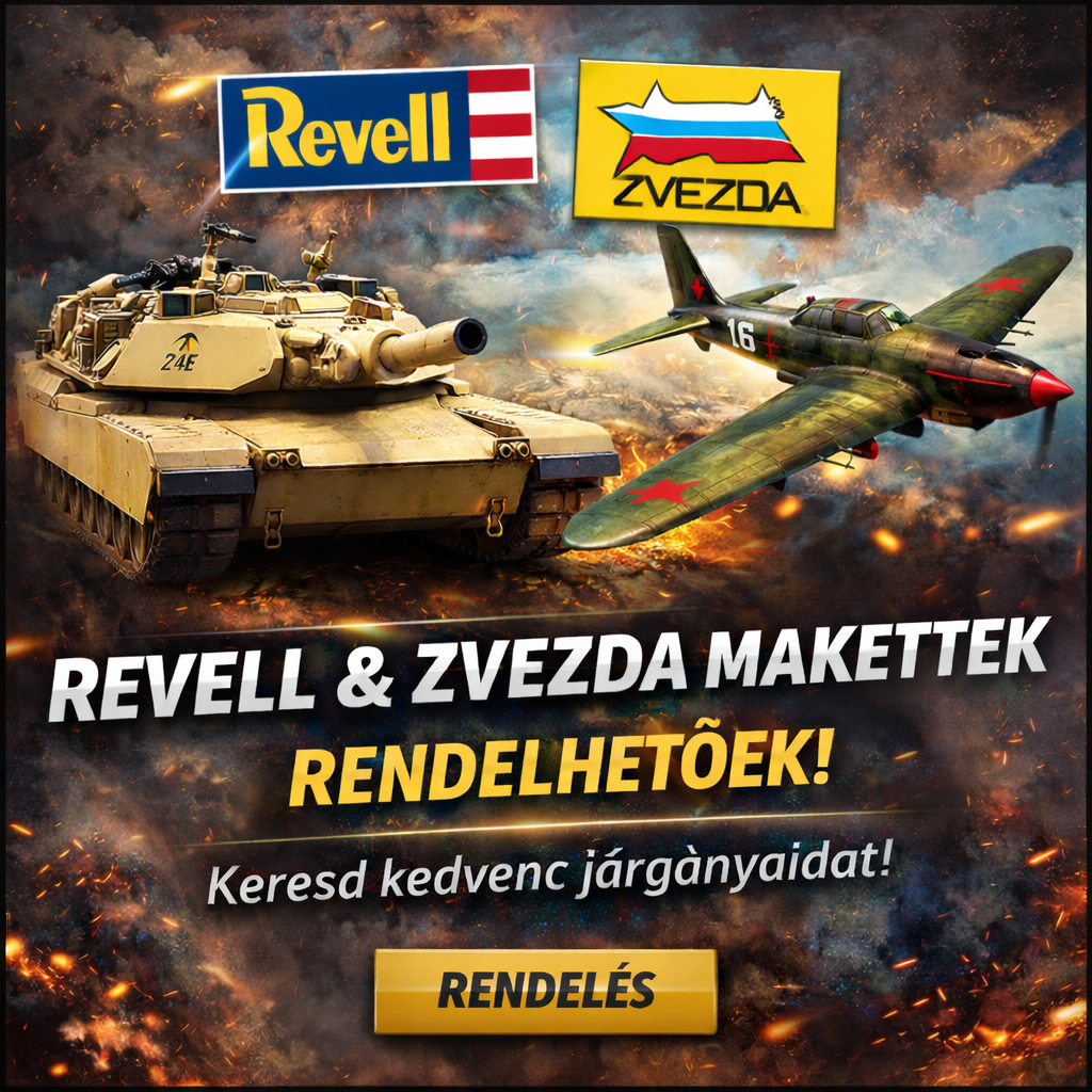 Revell és Zvezda makettek rendelhetőek – katonai jármű és repülő makettek a HobbyStore.hu kínálatában