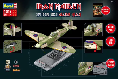 Revell Brick System Iron Maiden Spitfire Mk.II "Aces High" – 1:18 repülőgép építőkocka-készlet
