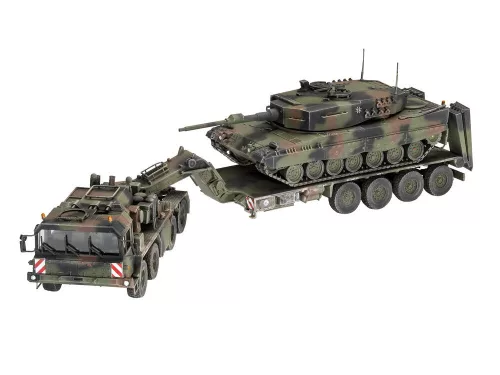 Revell SLT 50-3 "Elefant" + Leopard 2A4 – 1:72 katonai járműszállító és harckocsi makett szett
