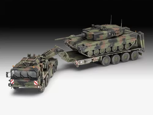 Revell SLT 50-3 "Elefant" + Leopard 2A4 – 1:72 katonai járműszállító és harckocsi makett szett