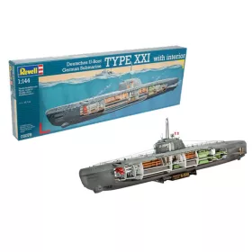   Revell German Submarine Type XXI U 2540 with Interior – 1:144 tengeralattjáró makett