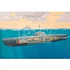 Revell German U-Boot Type XXI with interior 1:144 tengeralattjáró makett 05078R