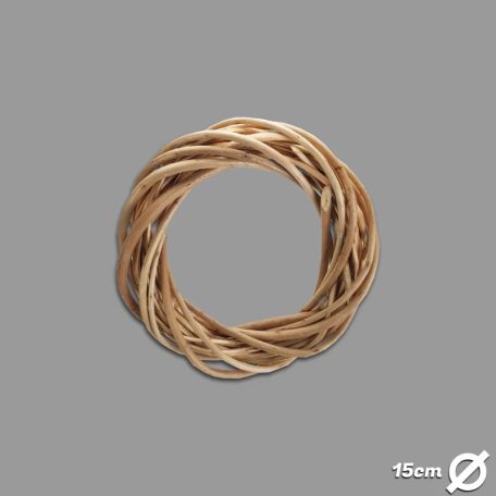 Natúr vessző koszorúalap 15 cm – ajtódísz és kreatív koszorúk készítéséhez