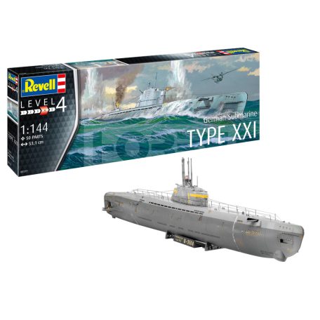 Revell German Submarine Typ XXI 1:144 tengeralattjáró makett 05177R