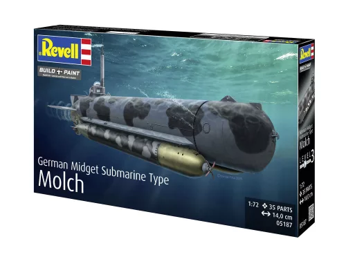Revell German Midget Submarine Type Molch – 1:72 tengeralattjáró makett