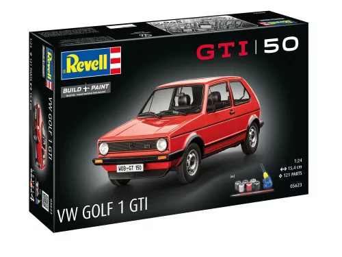 Revell Gift Set Volkswagen Golf I GTI (50 Years) – 1:24 autó makett