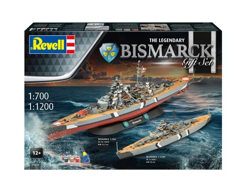Revell Gift Set The Legendary Bismarck – 1:700 hadihajó makett