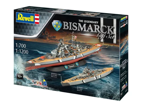Revell Gift Set The Legendary Bismarck – 1:700 hadihajó makett