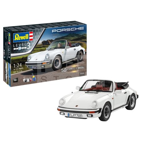 Revell Gift Set Porsche 911 G-Model Cabrio 50th Anniversary autó makett 05646R