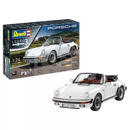 Revell Gift Set Porsche 911 G-Model Cabrio 50th Anniversary autó makett 05646R