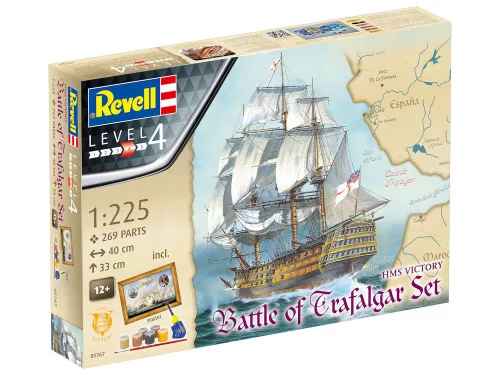 Revell Gift Set HMS Victory (Battle of Trafalgar) – 1:225 vitorláshajó makett