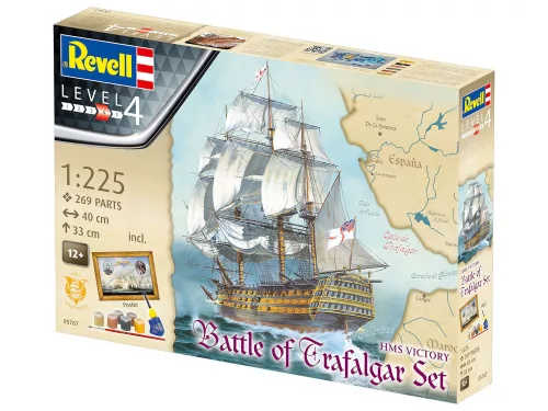 Revell Gift Set HMS Victory (Battle of Trafalgar) – 1:225 vitorláshajó makett