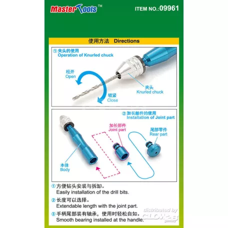 Master Tools Miniatűr és makettező fúró (High Quality Micro Hand Drill)  09961