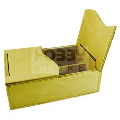   Fa ékszerdoboz felezett tetejű, osztott 12,5 x 18 x 6 cm - 10688