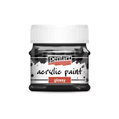   Pentart Fényes fekete színű akril bázisú hobbi festék 50 ml