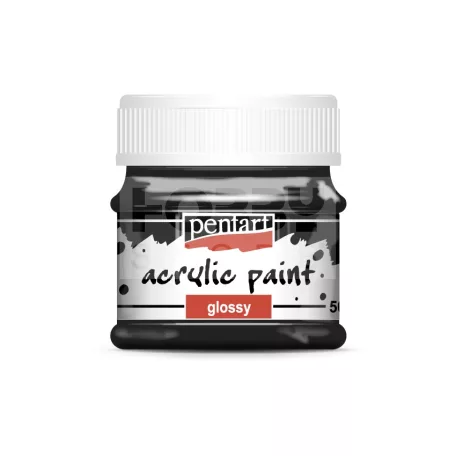 Pentart Fényes fekete színű akril bázisú hobbi festék 50 ml