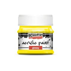  Pentart Fényes sárga színű akril bázisú hobbi festék 50 ml