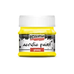   Pentart Fényes sárga színű akril bázisú hobbi festék 50 ml