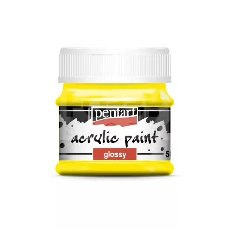Pentart Fényes sárga színű akril bázisú hobbi festék 50 ml