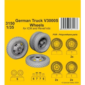   CMK German Truck V3000S Wheels 1/35 / for ICM kits - német Truck V3000S – kerékkészlet
