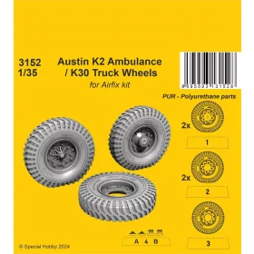   CMK Austin K2 Ambulance / K30 Truck Wheels 1/35 / for Airfix kits - kerékkészlet