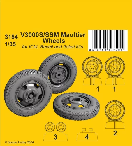 CMK V3000S/SSM Maultier Wheels / for ICM kits - kerékkészlet