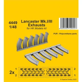   CMK Lancaster Mk.I/III Exhausts 1/48 / for HK Models kit - kipufogócsonkok