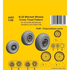   CMK B-25 Mitchell Wheels/ Cross Tread Pattern - kerékkészlet