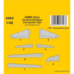   CMK A6M2 Zero Control Surface Correction Set / for Academy kit - A6M2 Zero kormányfelület – korrekciós készlet