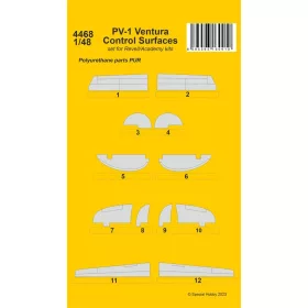 CMK PV-1 Ventura Control Surfaces - kormányfelületek