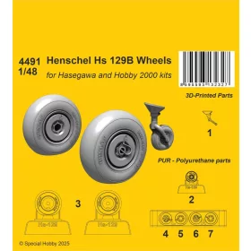   CMK Henschel Hs 129B Wheels  / for Hasegawa and Hobby 2000 kits - kerékkészlet