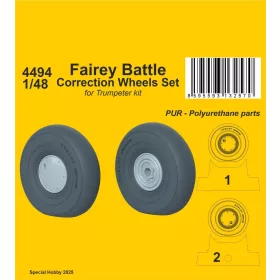   CMK Fairey Battle Correction Wheels Set for Trumpeter kit - korrekciós kerékkészlet