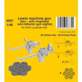   CMK Lewis machine gun (two - with ring/bead and reflector gun sights) for Airfix - Lewis géppuska – 2 db, gyűrűs és reflexiós célzókészülékekkel