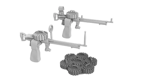 CMK Lewis machine gun (two - with ring/bead and reflector gun sights) for Airfix - Lewis géppuska – 2 db, gyűrűs és reflexiós célzókészülékekkel
