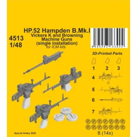   CMK HP.52 Hampden B.Mk.I - Vickers K és Browning (single installation) – géppuska
