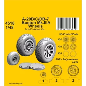   CMK A-20B/C/DB-7 Boston Mk.III Wheels for HK Models - kerékkészlet