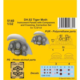   CMK DH.82 Tiger Moth Instrument P. with Compasses and Coaming, Correction S. - DH.82 Tiger Moth Instrument P. Compasses és Coaming, S. – korrekciós készlet