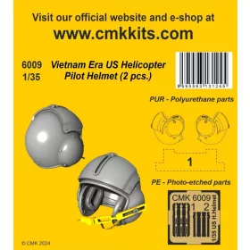   CMK Vietnam Era US Helicopter Pilot Helmet (2 pcs.) 1/35 – makett-kiegészítő