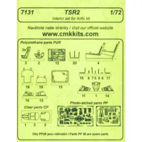   CMK TSR 2 -  interior set für Airfix Bausatz - belsőtér-részletező készlet