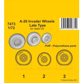   CMK A-26 Invader Wheels Late Type / for Italeri kit - A-26 Invader késői típus – kerékkészlet