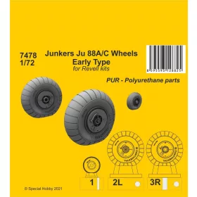   CMK Junkers Ju 88A/C Wheels Early Type (Revell kits) - kerékkészlet