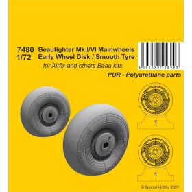   CMK Beufighter Mk.I/VI Mainwheels - Early Wheel Hub / Smooth Tyre - Beufighter Mk.I/VI - korai kerék Hub / sima futófelületű gumiabroncs – főfutókerekek