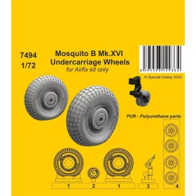   CMK Mosquito B Mk.XVI Undercarriage Wheels / Airfix kit only - futóműkerekek, kizárólag Airfix maketthez