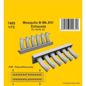 CMK Mosquito B Mk.XVI Exhausts - kipufogócsonkok
