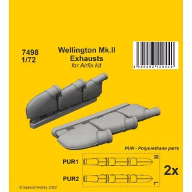   CMK Wellington Mk.II Exhausts 1/72 / for Airfix kit - kipufogócsonkok