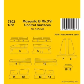   CMK Mosquito B Mk.XVI Control Surfaces / for 1/72 Airfix kit - Mosquito B Mk.XVI / Airfix maketthez – kormányfelületek