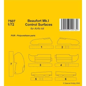   CMK Beaufort Mk.I Control Surfaces 1/72 / for Airfix kit - kormányfelületek