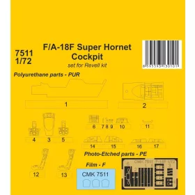   CMK F/A-18F Super Hornet Cockpit 1/72 / for Revell kit - cockpit
