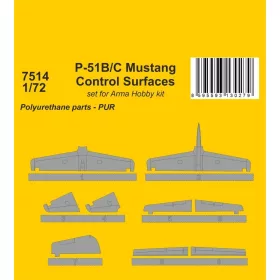   CMK P-51B/C Mustang Control Surfaces for Arma Hobby kit - kormányfelület-készlet
